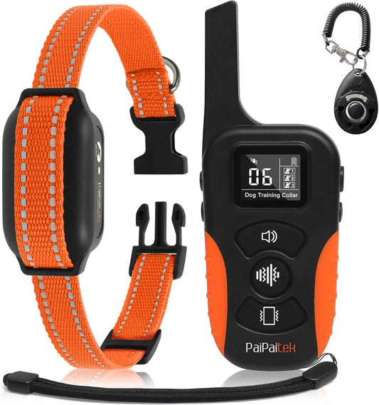 Waterproof Dog Training Collar with Remote, Vibration & Beep Only, No Shock, Adjustable for Dogs 5-120 lbs