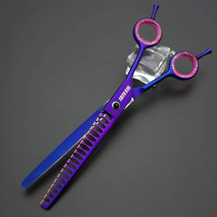 7.0 inches Professional Dog Grooming Scissors Set Straight thinning Curved chunkers comb 5pcs in 1 Set for lefthanded right han