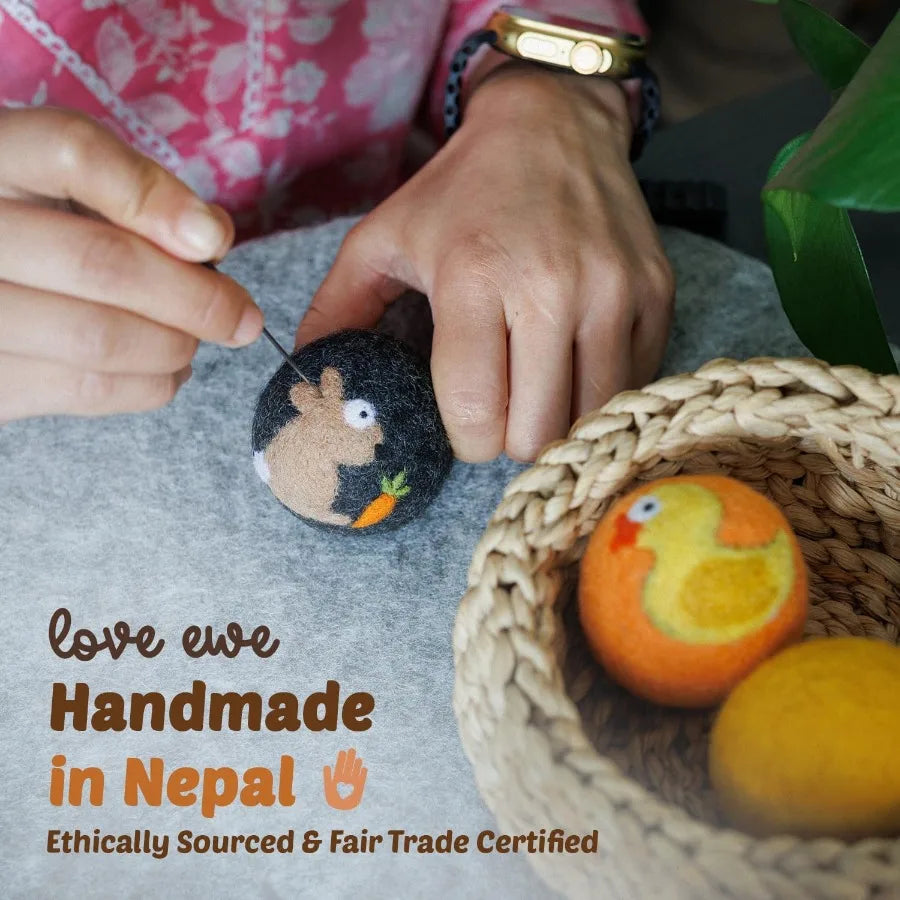 Hustle Blush Wool Felt Balls 3 Pack Love Ewe Pet Supplies 2 in Felted Wool Cat Toys 100 New Zealand Wools Felt Cat Toys Handmad