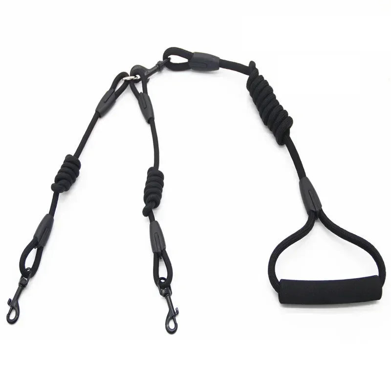 Leashes Dogs 2 Double Accessories Small for Leash Pet Chihuahua Dog 2 Ways Pet Nylon Dogs Lead Double Twin Coupler Stuff Black