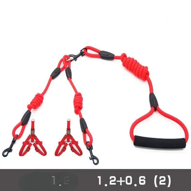 Leashes Dogs 2 Double Accessories Small for Leash Pet Chihuahua Dog 2 Ways Pet Nylon Dogs Lead Double Twin Coupler Stuff Black