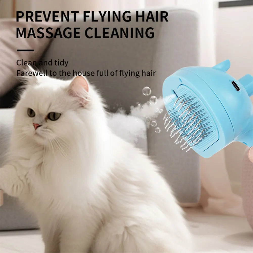 Cat Steam Brush Hair Remover Brush Multi-Function Cat Grooming Brush Cat Shedding Comb Floating Hair Brush for Dogs Cats