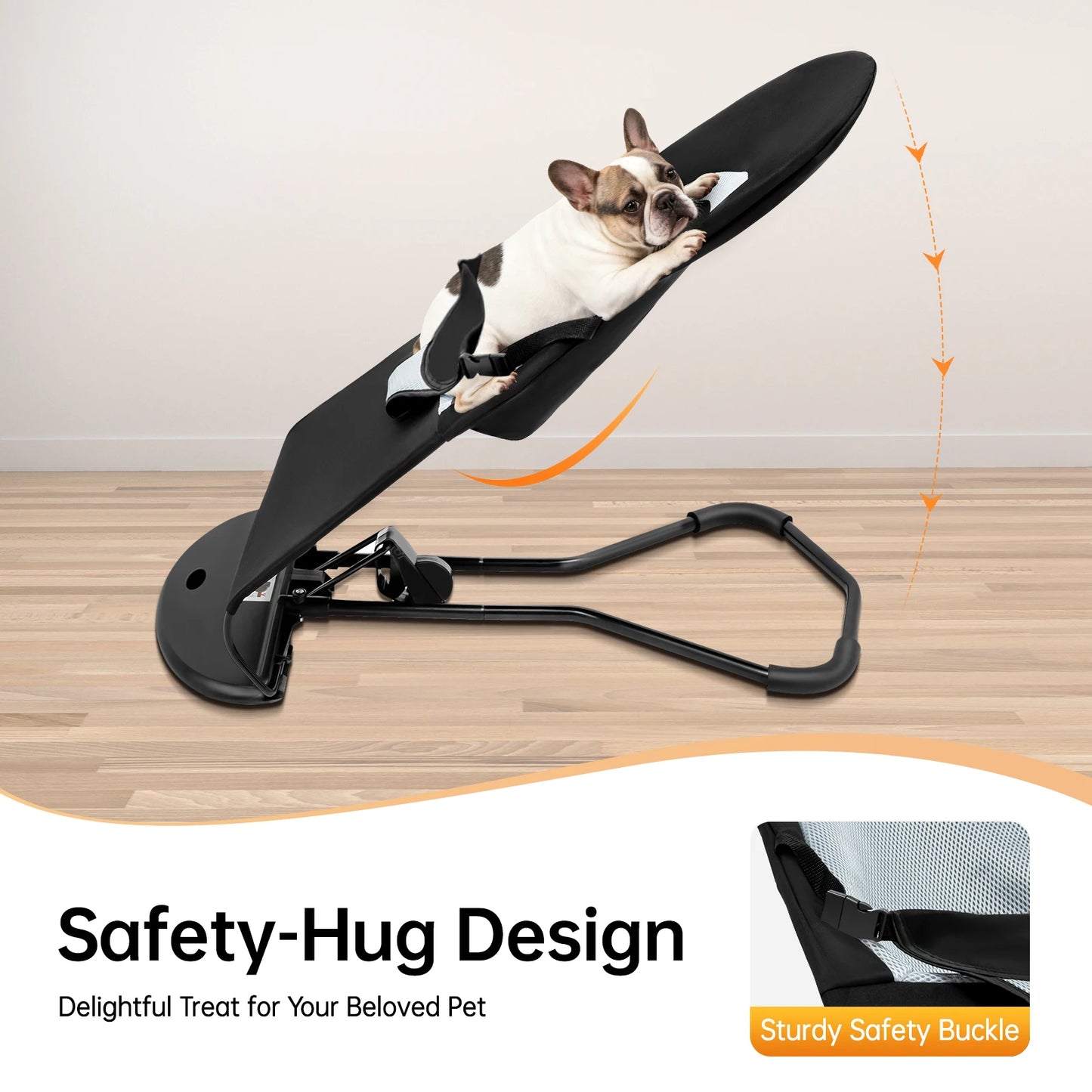 Pet Rocker Bed Foldable Pet Rocking Chair Adjustable Height Puppy Breathable Bed Stainless Steel Bracket Teddy Bulldog Sofa