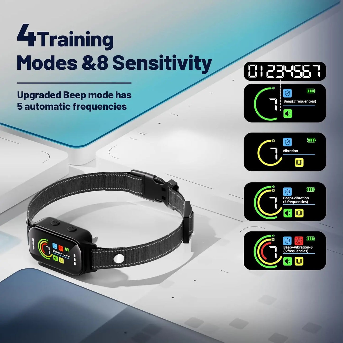 2 Pack Dog Bark Collar with 7 Sensitivity Levels & 5 Training Modes for Dogs 8-120lbs, Waterproof Humane Training System