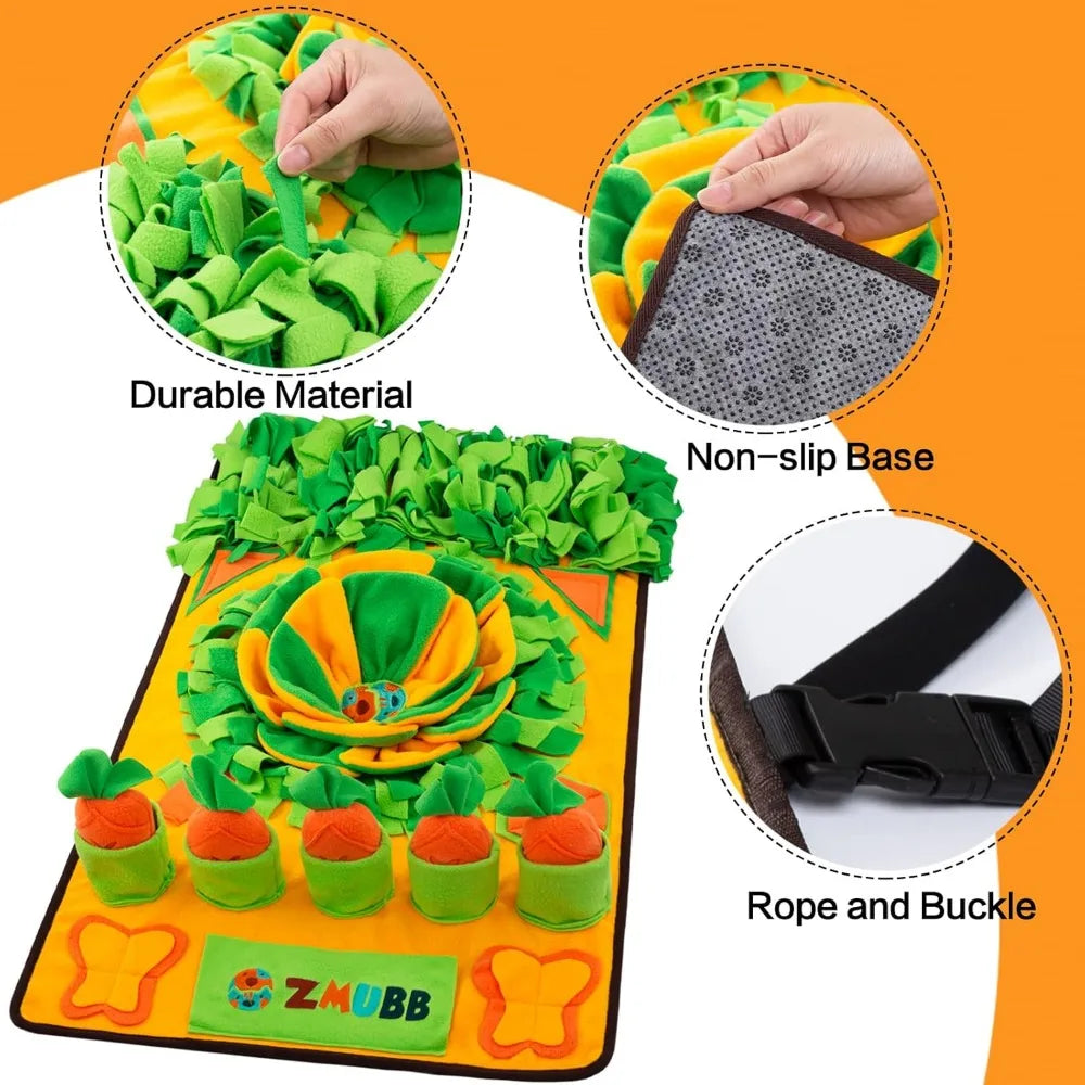 Pet Snuffle Mat for Dogs Sniff Mat Nosework Feeding Mat Slow Feeder Interactive Dog Puzzle Toys for Training and Stress Relief E