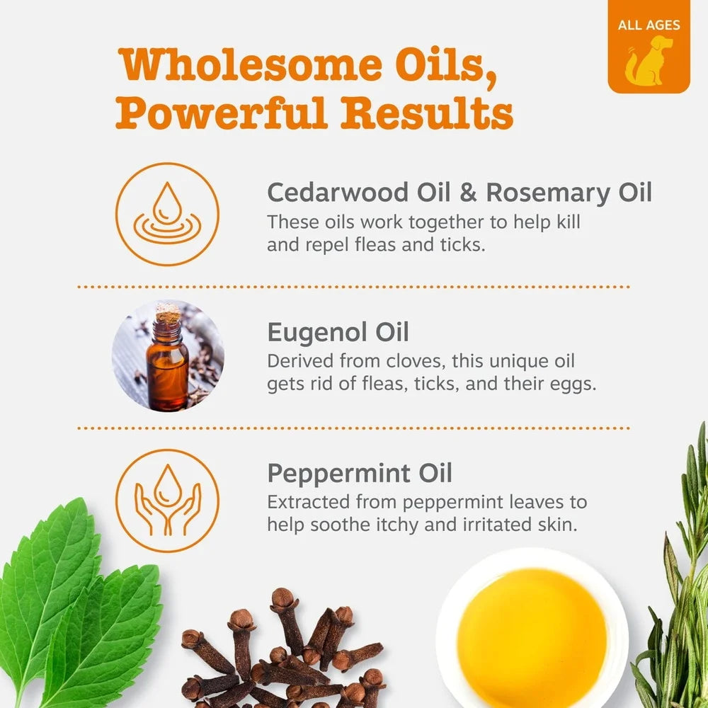 Flea Tick Shampoo Dogs Peppermint Oil Dog Wash Skin Soothing Formula Veterinarian Approved Gentle Grooming Repellent 16oz