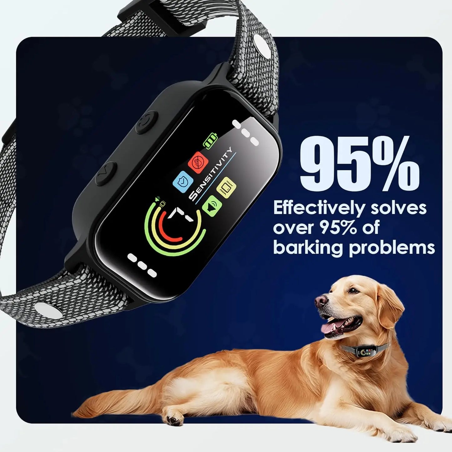 2 Pack Dog Bark Collar with 7 Sensitivity Levels & 5 Training Modes for Dogs 8-120lbs, Waterproof Humane Training System
