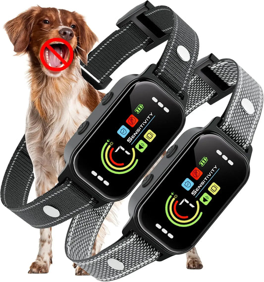 2 Pack Dog Bark Collar with 7 Sensitivity Levels & 5 Training Modes for Dogs 8-120lbs, Waterproof Humane Training System